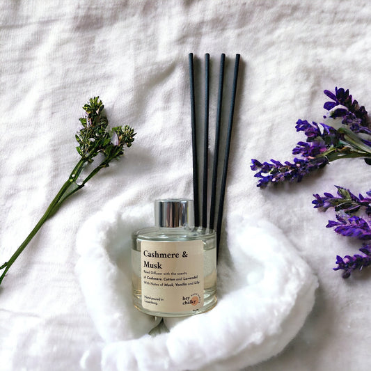 Reed Diffuser „Cashmere & Musk" | Kaschmir & Moschus | Raumduft Handgemacht - GlowHaus