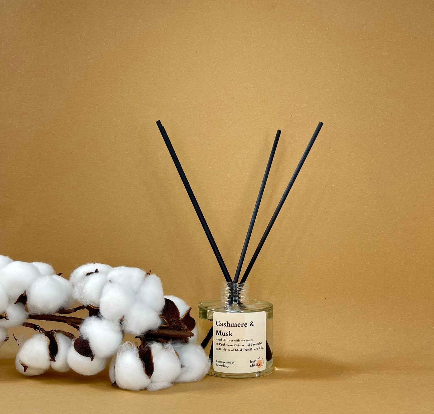 Reed Diffuser Cashmere und Musk mit Kaschmir und Moschus von GlowHaus