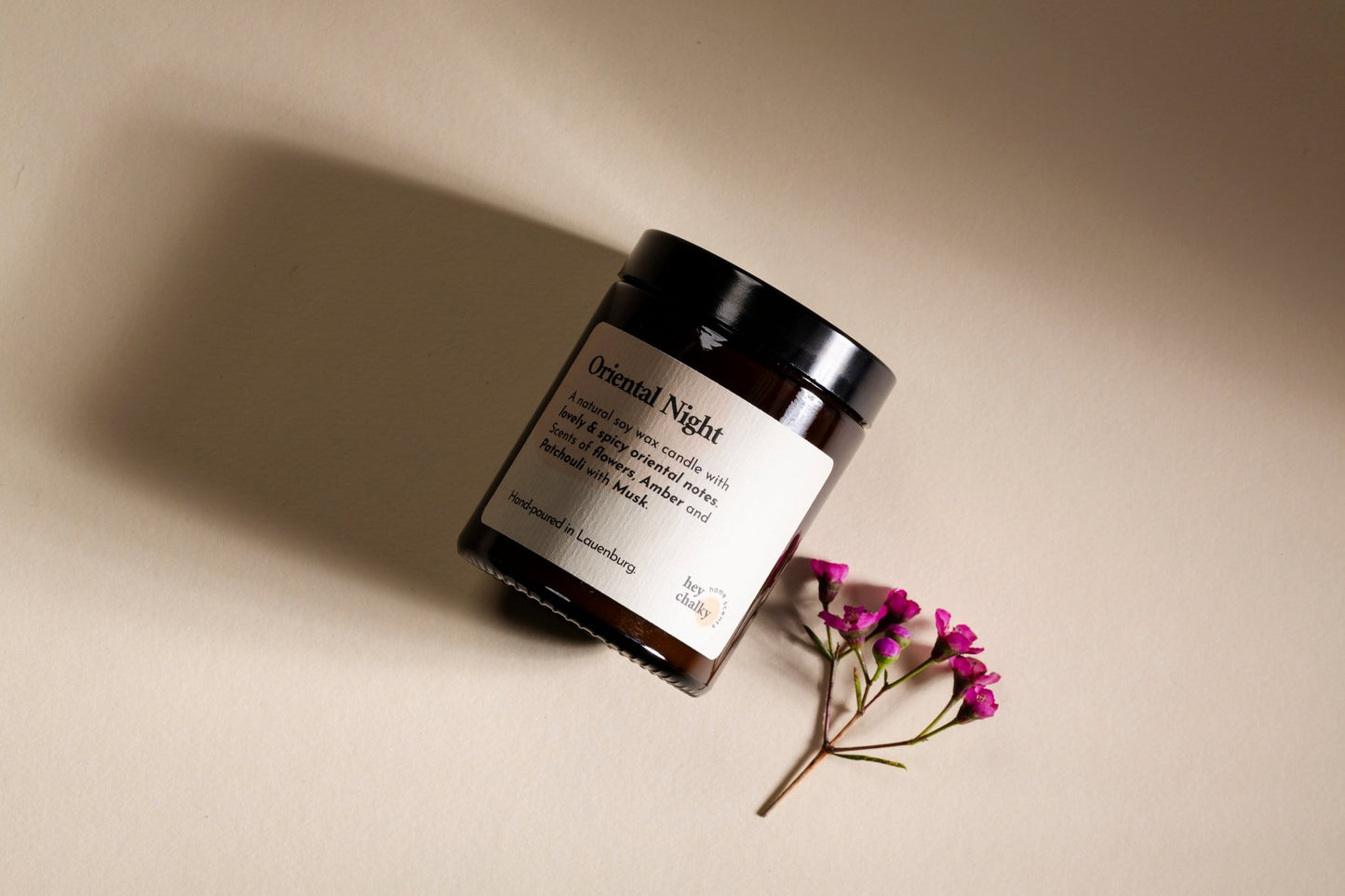 Duftkerze „Oriental Night" | Jasmin, Rose & Amber | Handgemacht | 100g - GlowHaus