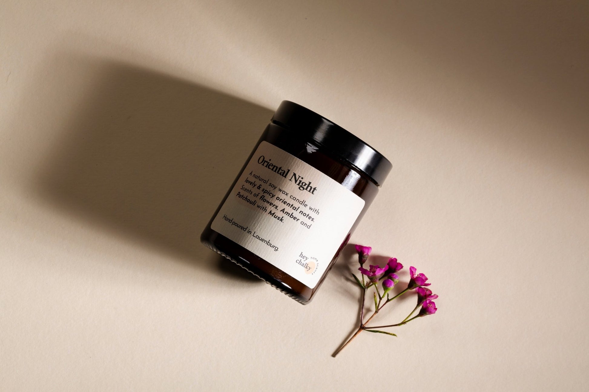 Duftkerze „Oriental Night" | Jasmin, Rose & Amber | Handgemacht | 100g - GlowHaus