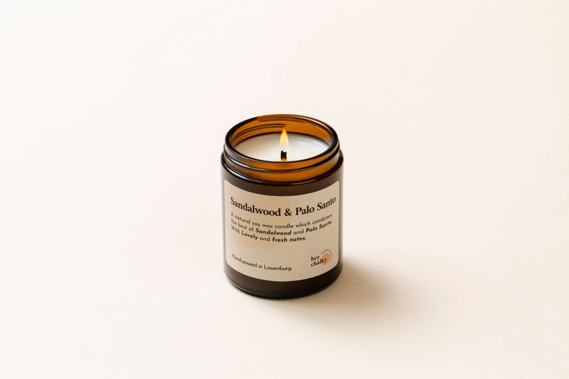 Duftkerze „Sandalwood & Palo Santo" | Sandelholz & Rauch | Handgemacht | 155g - GlowHaus